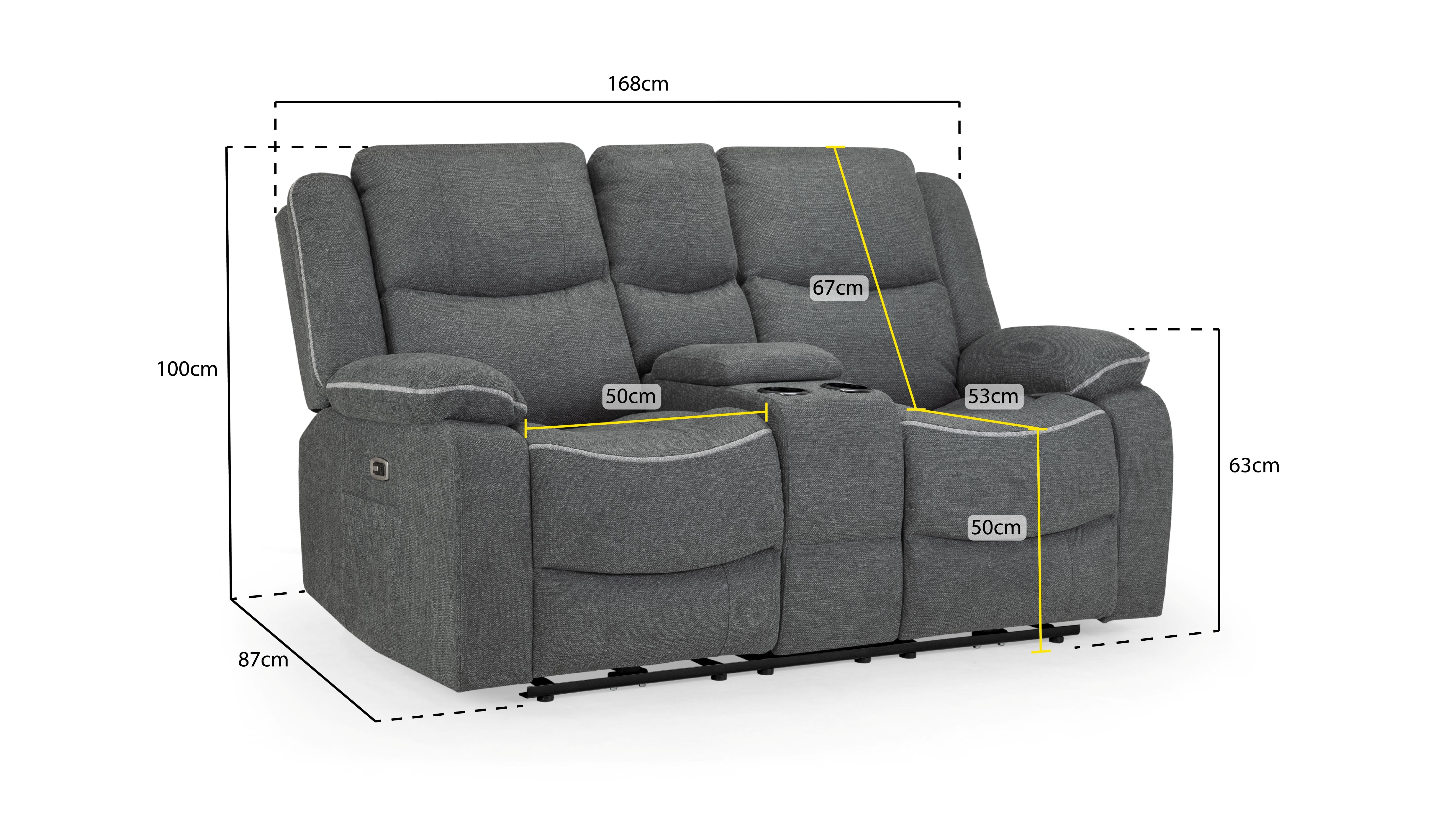 Harald Electric Recliner 2 Seater Sofa