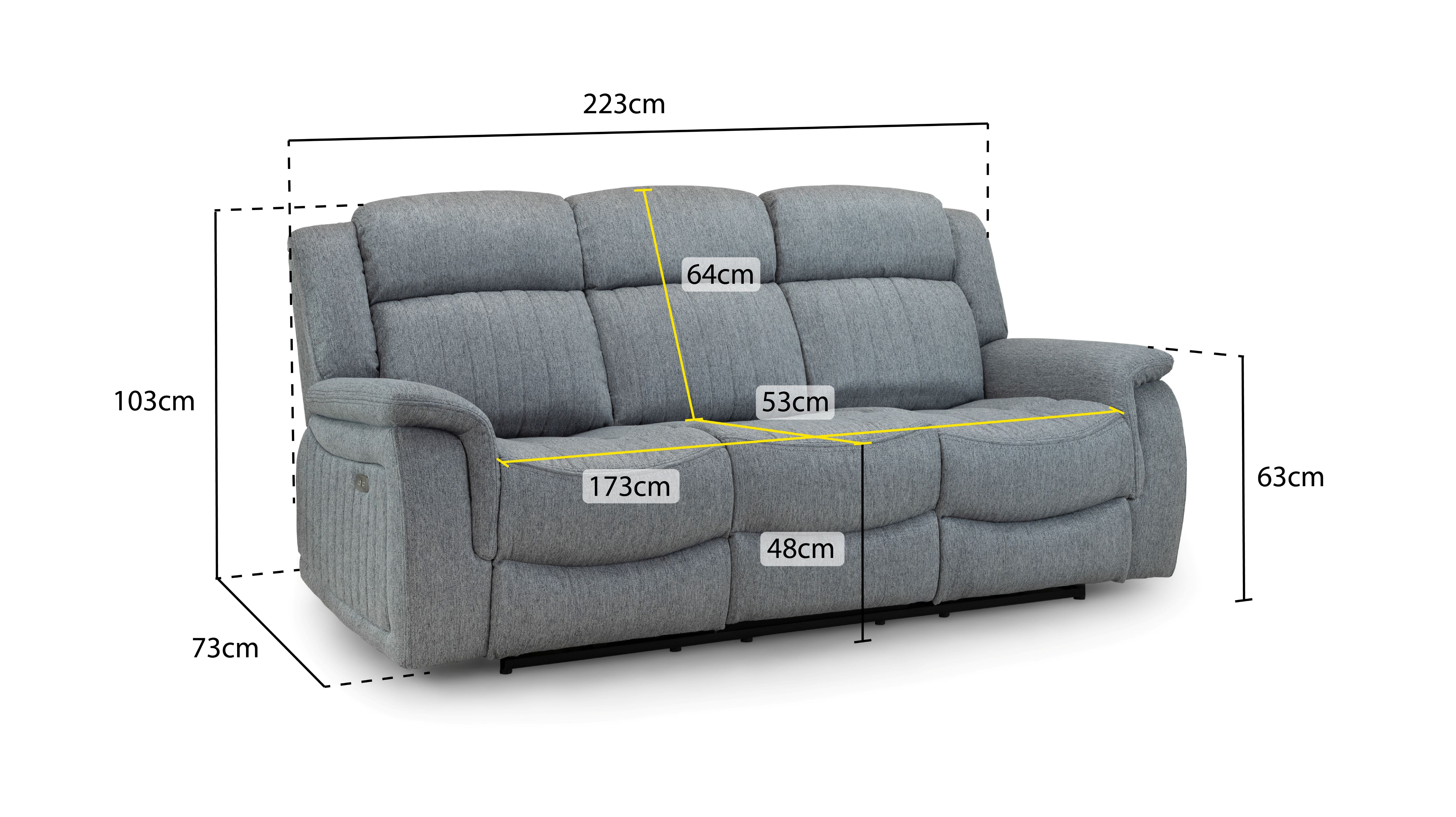 Linden Electric Recliner 3 Seater Sofa