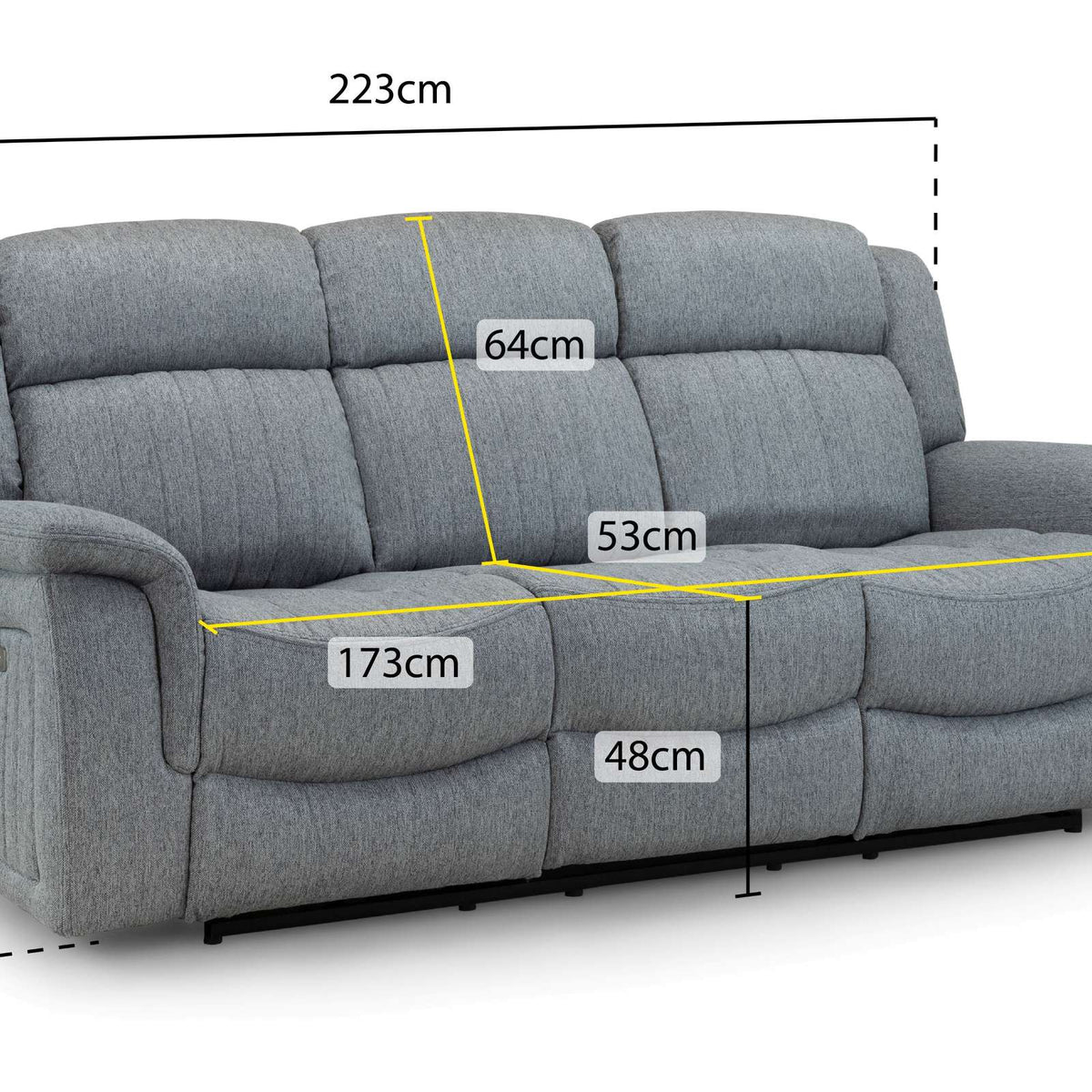 Elys Electric Recliner 3 Seater Sofa