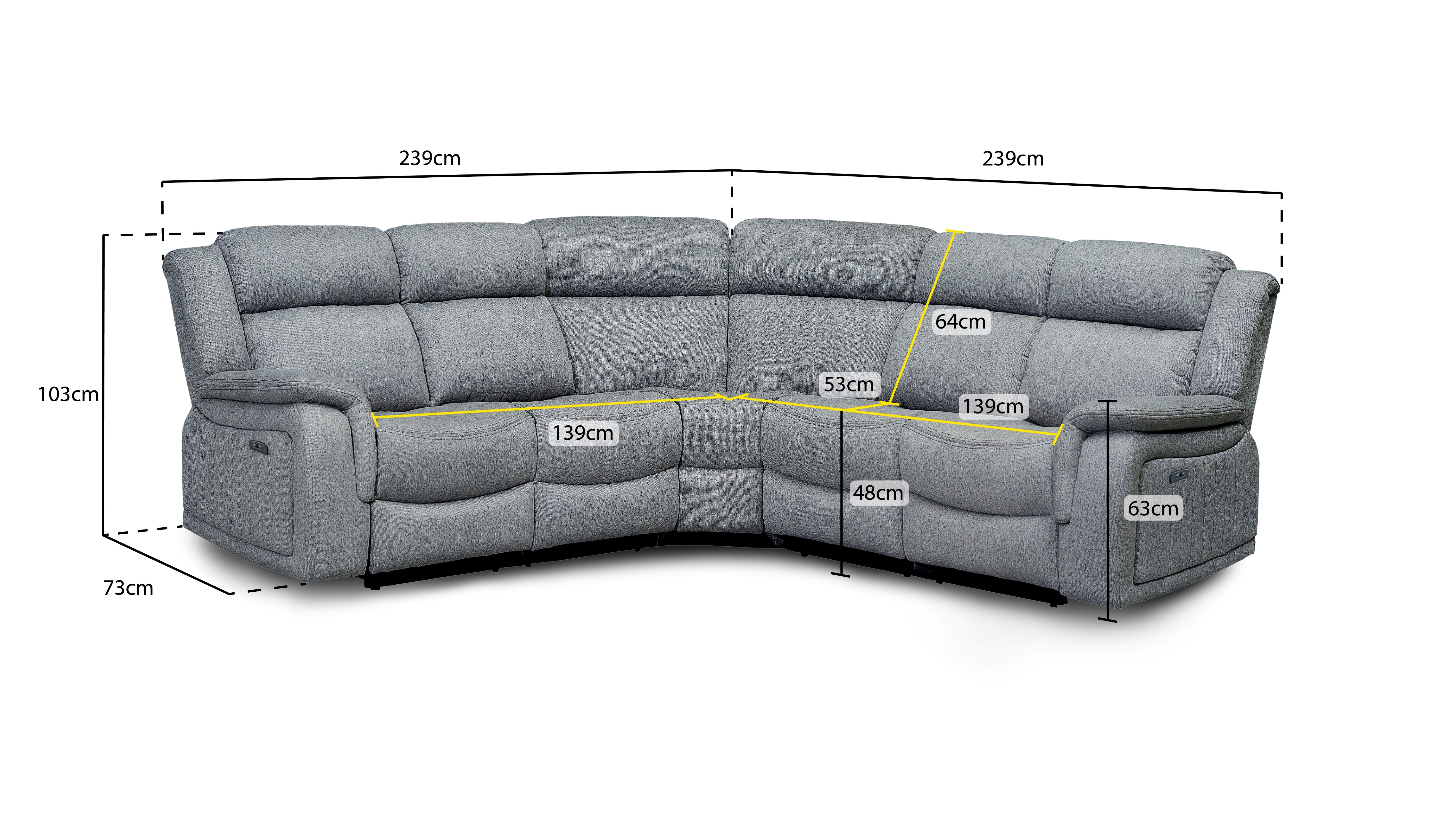 Linden Electric Recliner Large Sofa Corner