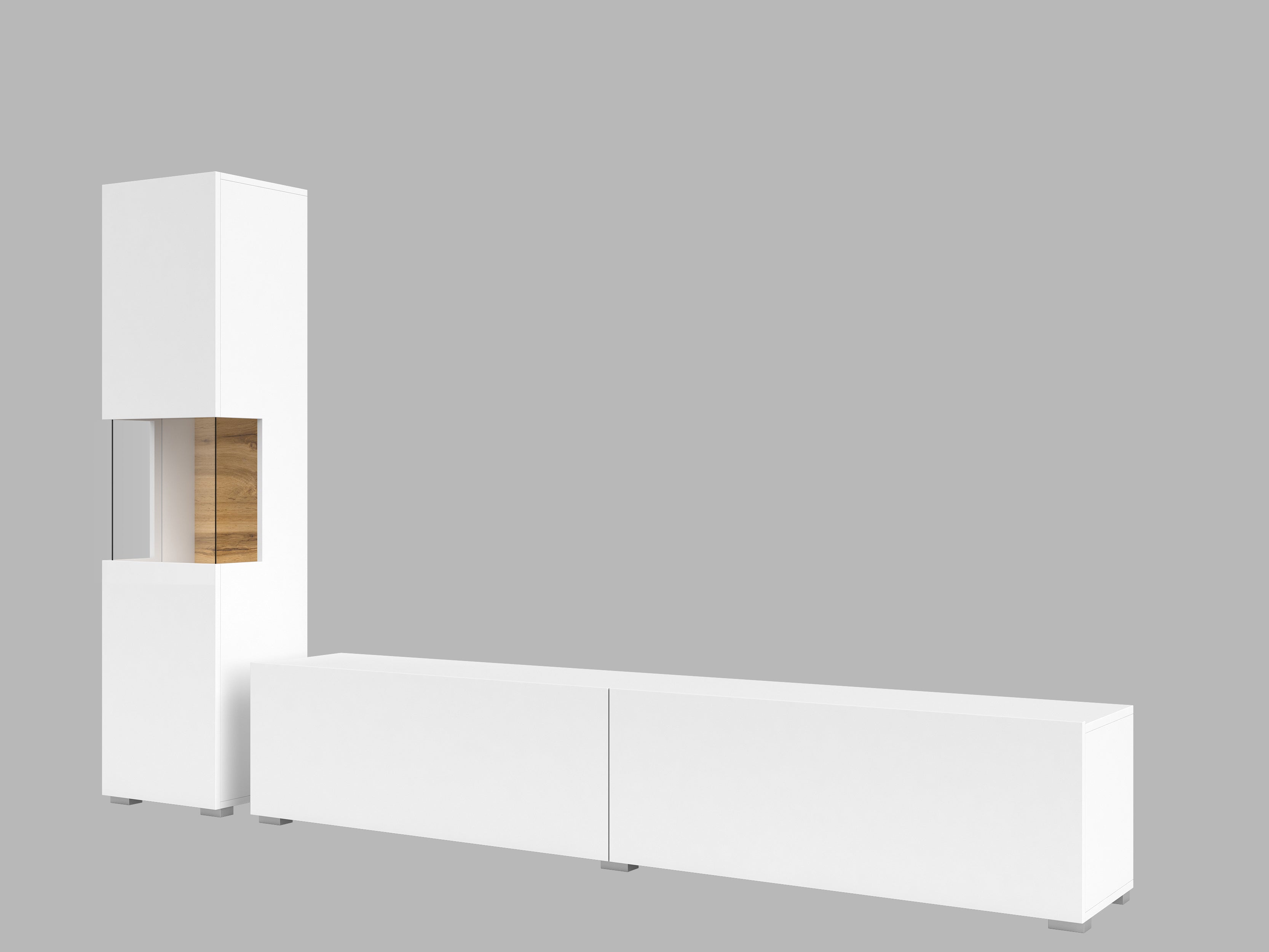 Norbi TV Wall Unit with one Cabinet W216cm