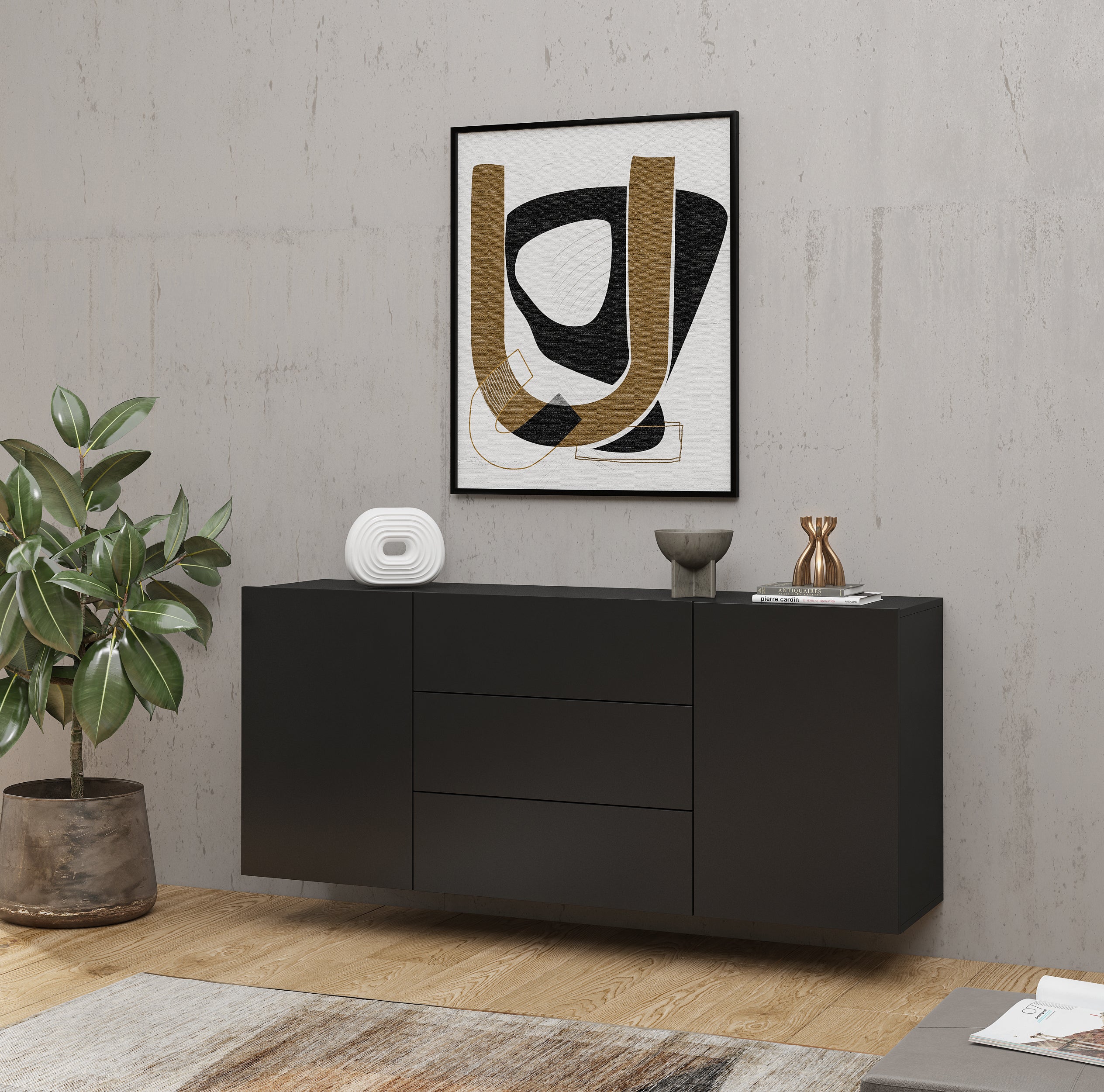 Norbi 2 Door 3 Drawer Sideboard W140cm