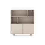 Cream highboard interior with upper cubbies and two lower door panels, rounded frame