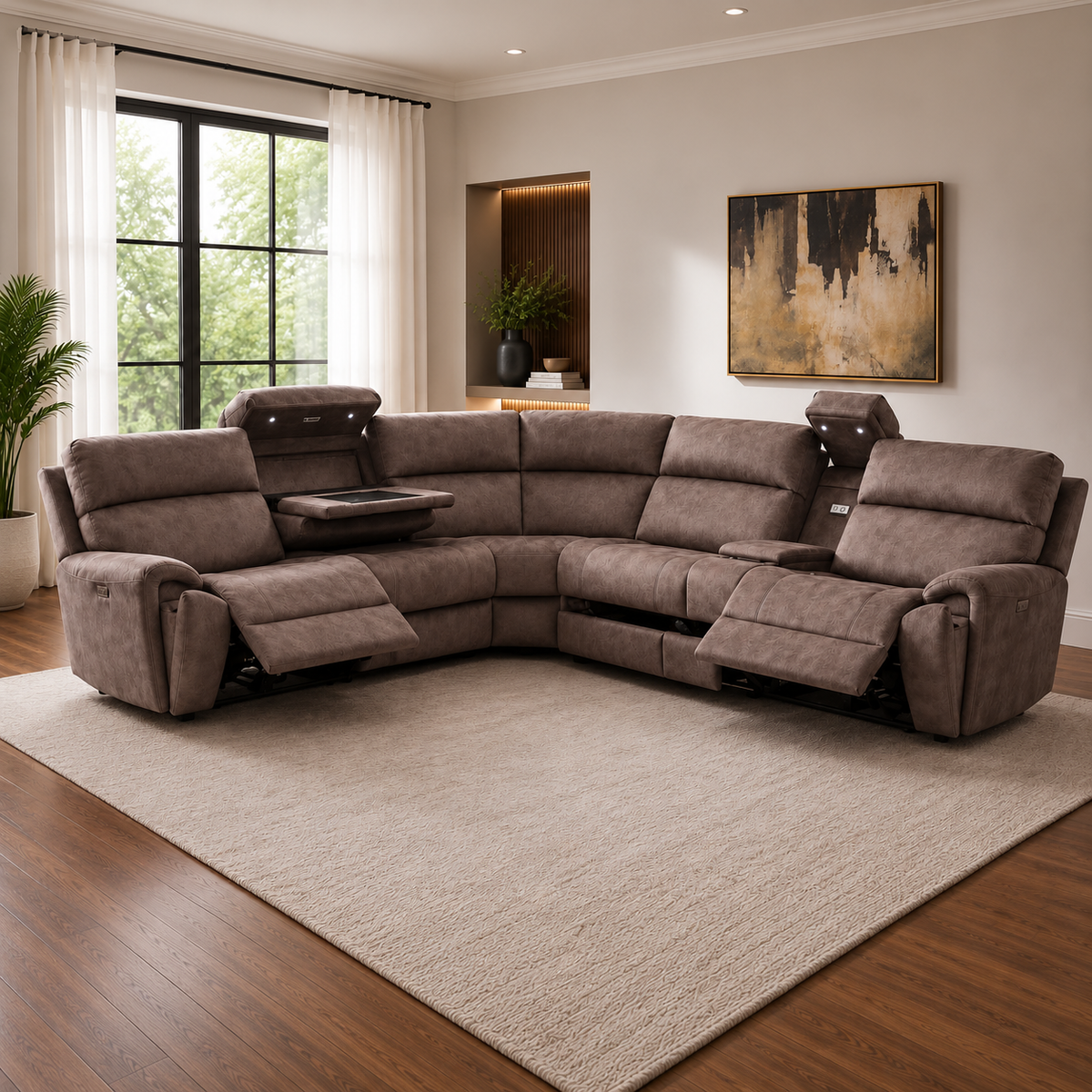Aspen Large Corner Sofa Electric Recliner