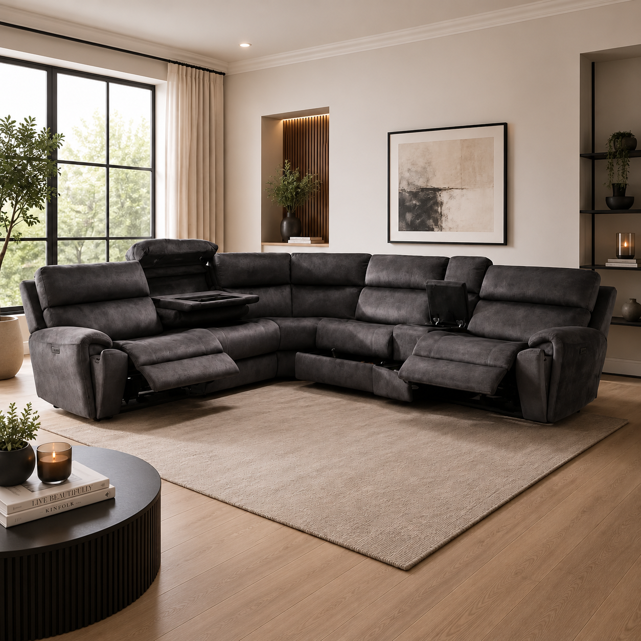 Aspen Large Corner Sofa Electric Recliner
