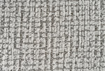 Textured woven upholstery fabric with grey and cream speckled pattern