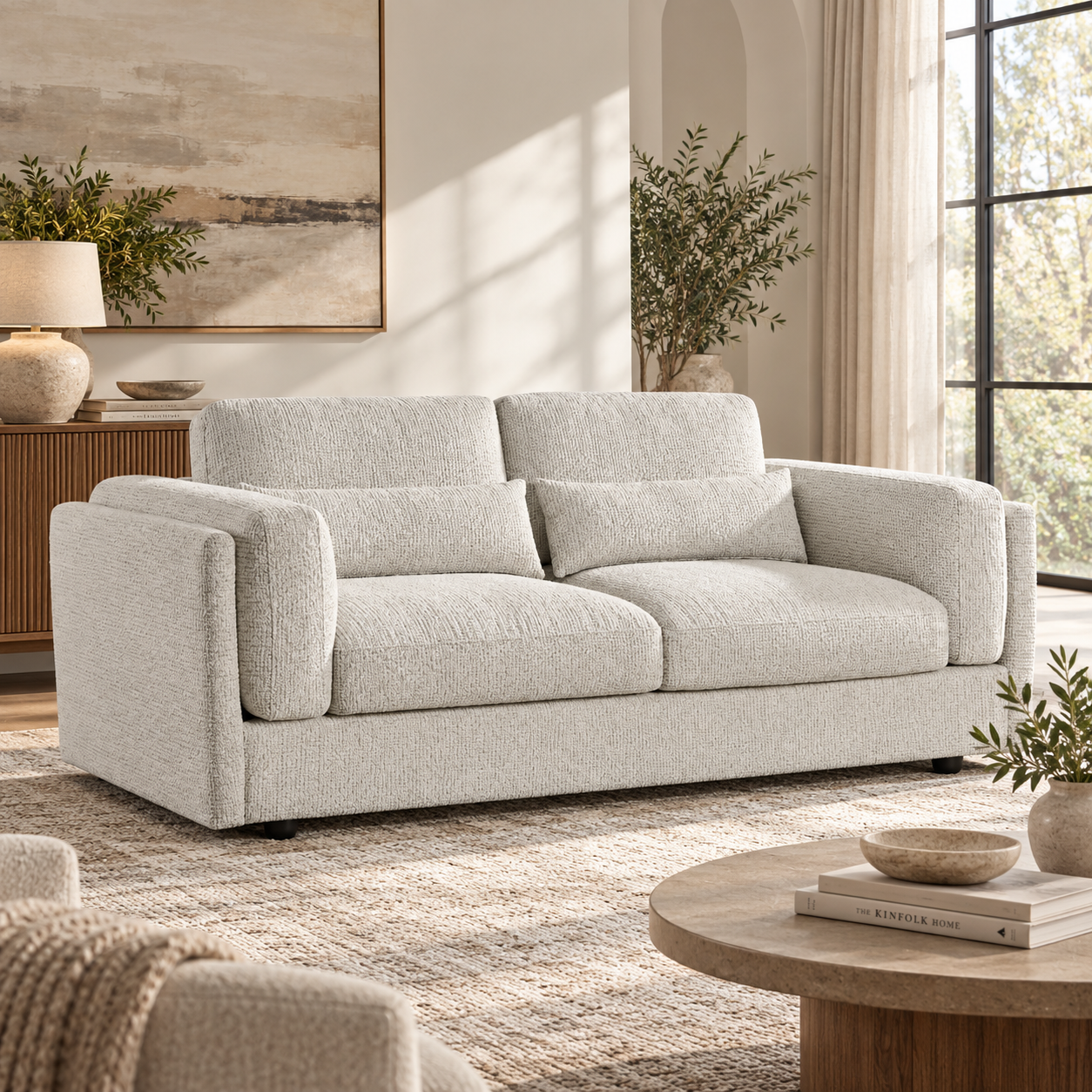 Bari 3 Seater Sofa – Textured Fabric | Decor Home