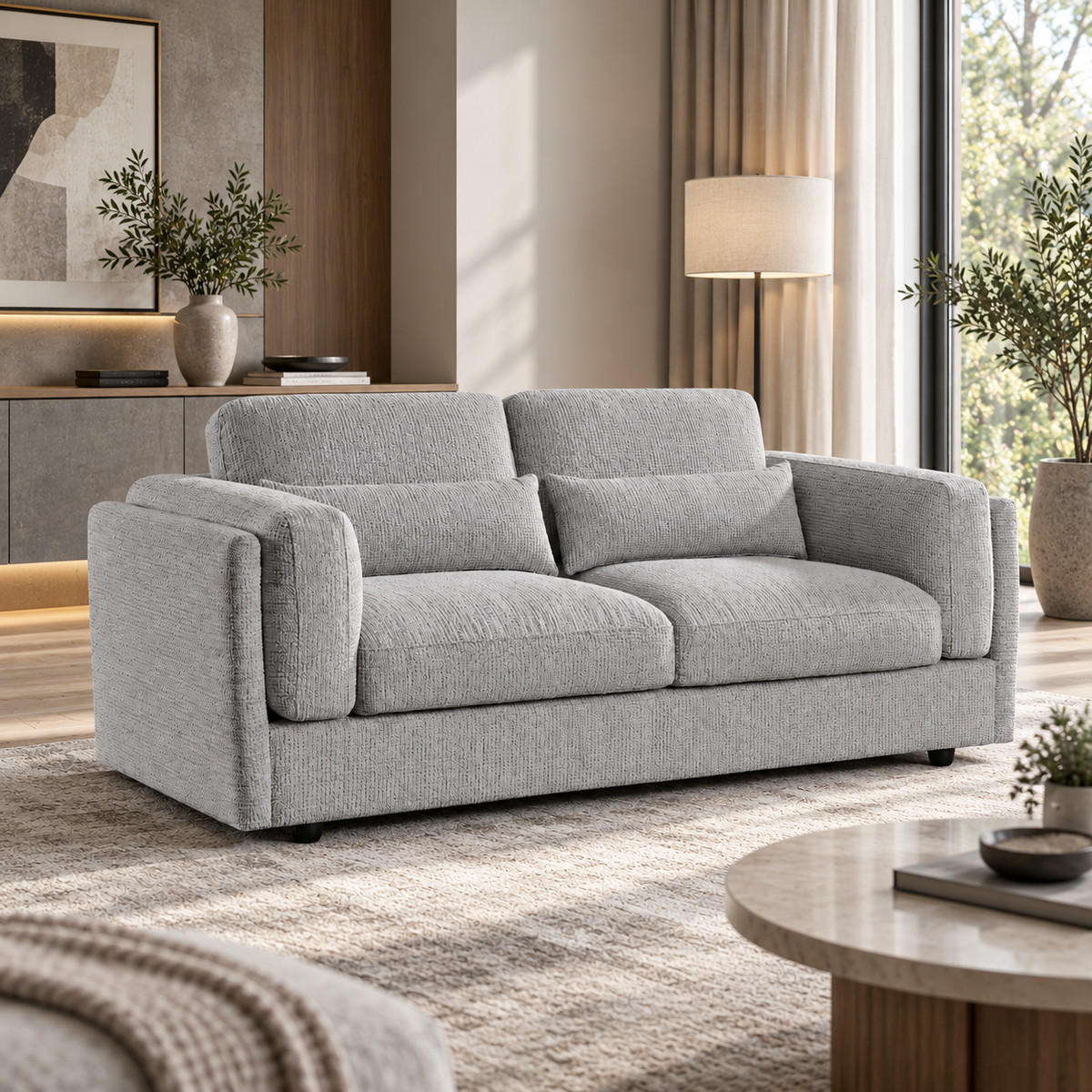Bari 3 Seater Sofa – Textured Fabric | Decor Home