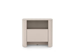 Cashmere small bedside cabinet with open shelf and one drawer