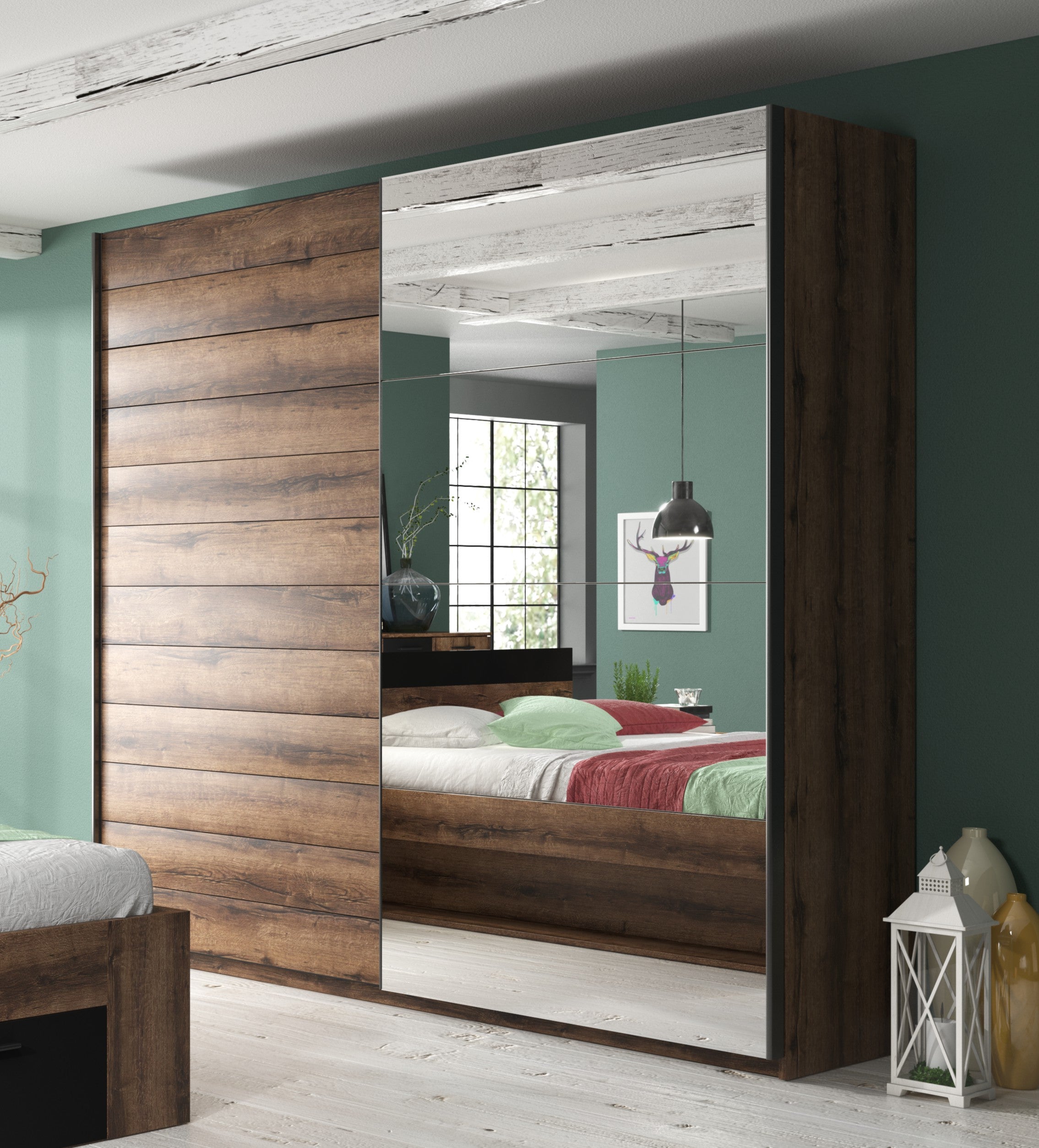 Roma Sliding Door Wardrobe with Mirror