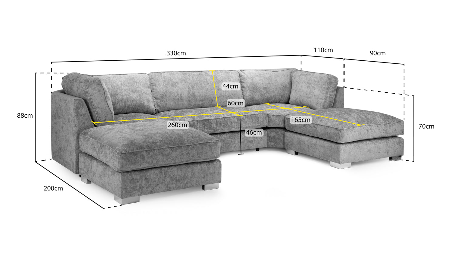 Regal U Shape Fullback Corner Sofa