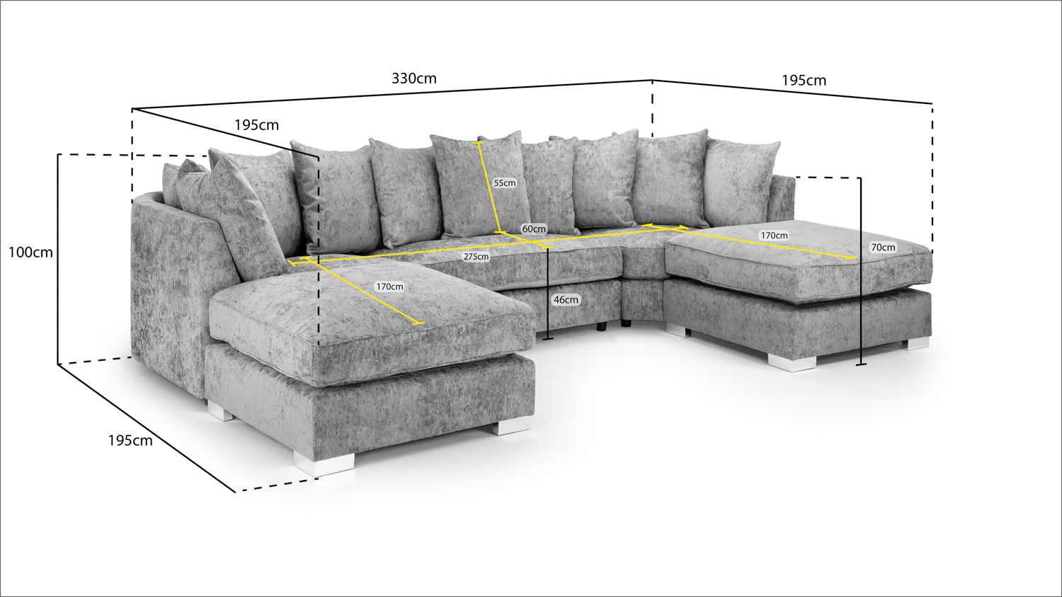 Regal U Shape Scatterback Corner Sofa