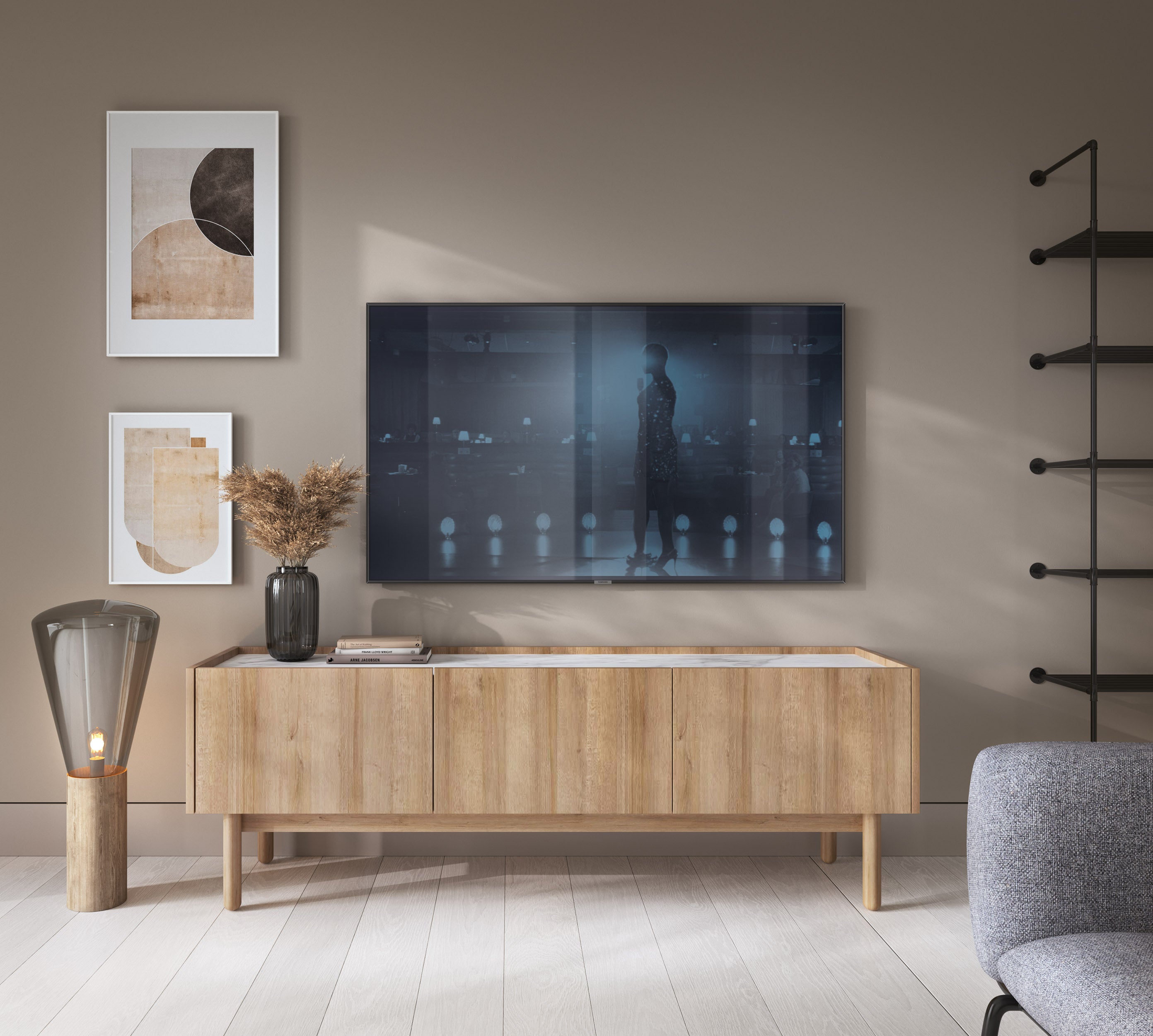 Natural TV Cabinet W144cm