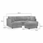 Broxbourne U Shape Corner Sofa | Boucle Fabric Sofa