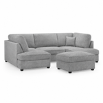 Broxbourne U Shape Corner Sofa | Boucle Fabric Sofa