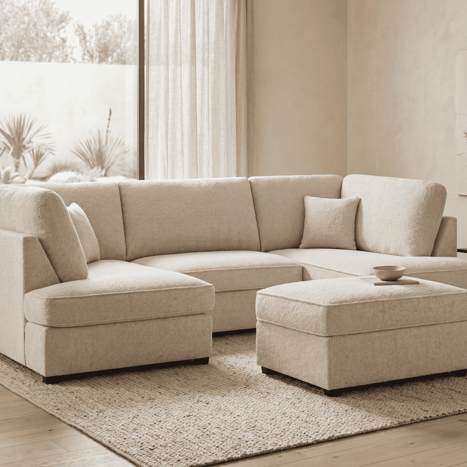 Broxbourne U Shape Corner Sofa | Boucle Fabric Sofa
