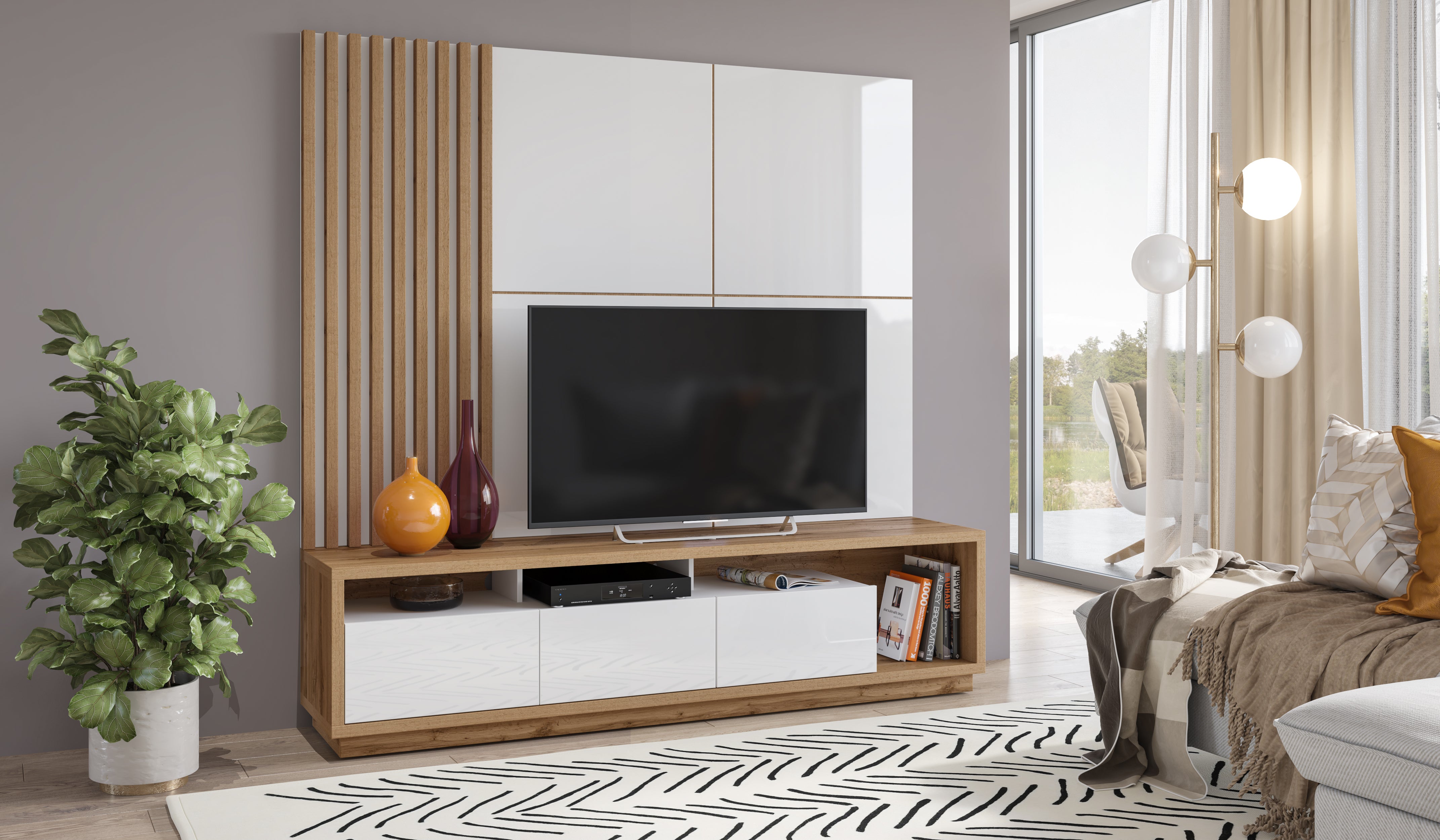 Casto Narrow Wall TV Unit W200cm