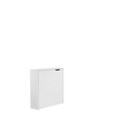 White convertible storage desk cabinet, flat front panel with top opening