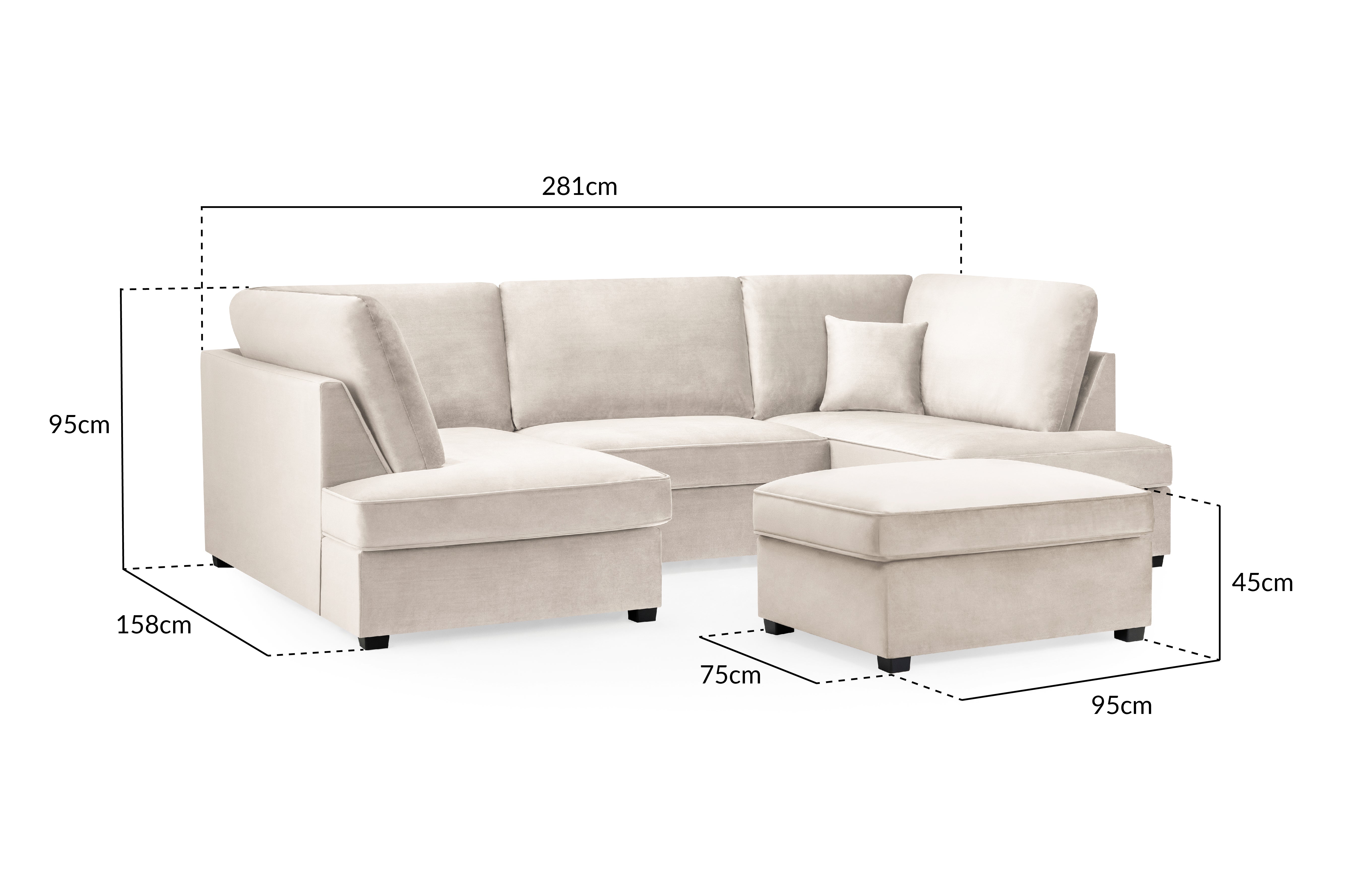 Broxbourne U Shape Corner Sofa Fabric