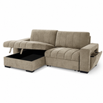 Carter Universal Corner Sofa Bed – Beige & Grey | Storage & USB