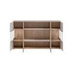 Kate sideboard with open cubbies and shelves, light wood finish