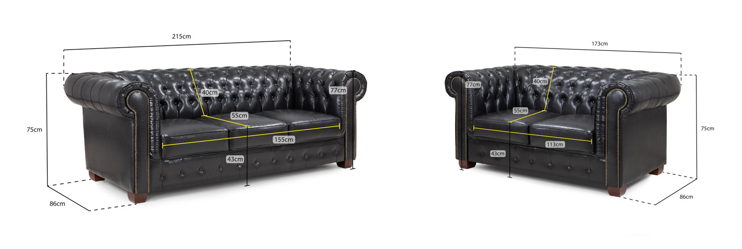 Chesterfield Sofa Set 3+2