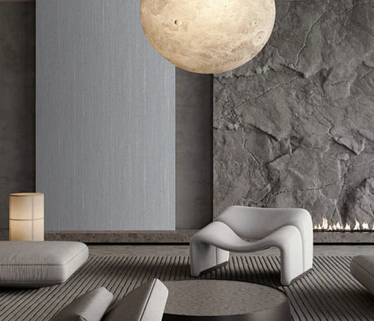 Dark grey wall panel board section with vertical textured surface