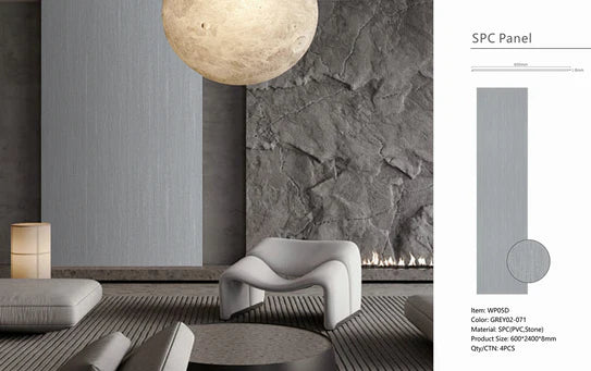 Dark grey wall panel board with textured vertical finish