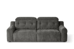 Grey fabric electric sofa with centered seat and tufted backrest pillows