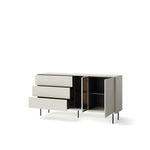 Medium sideboard with three open compartments and side-by-side drawers