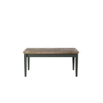 Coffee table with rectangular wood top and tapered dark end legs
