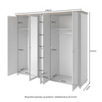 5-door wardrobe dimension diagram, 246cm width and 216cm height