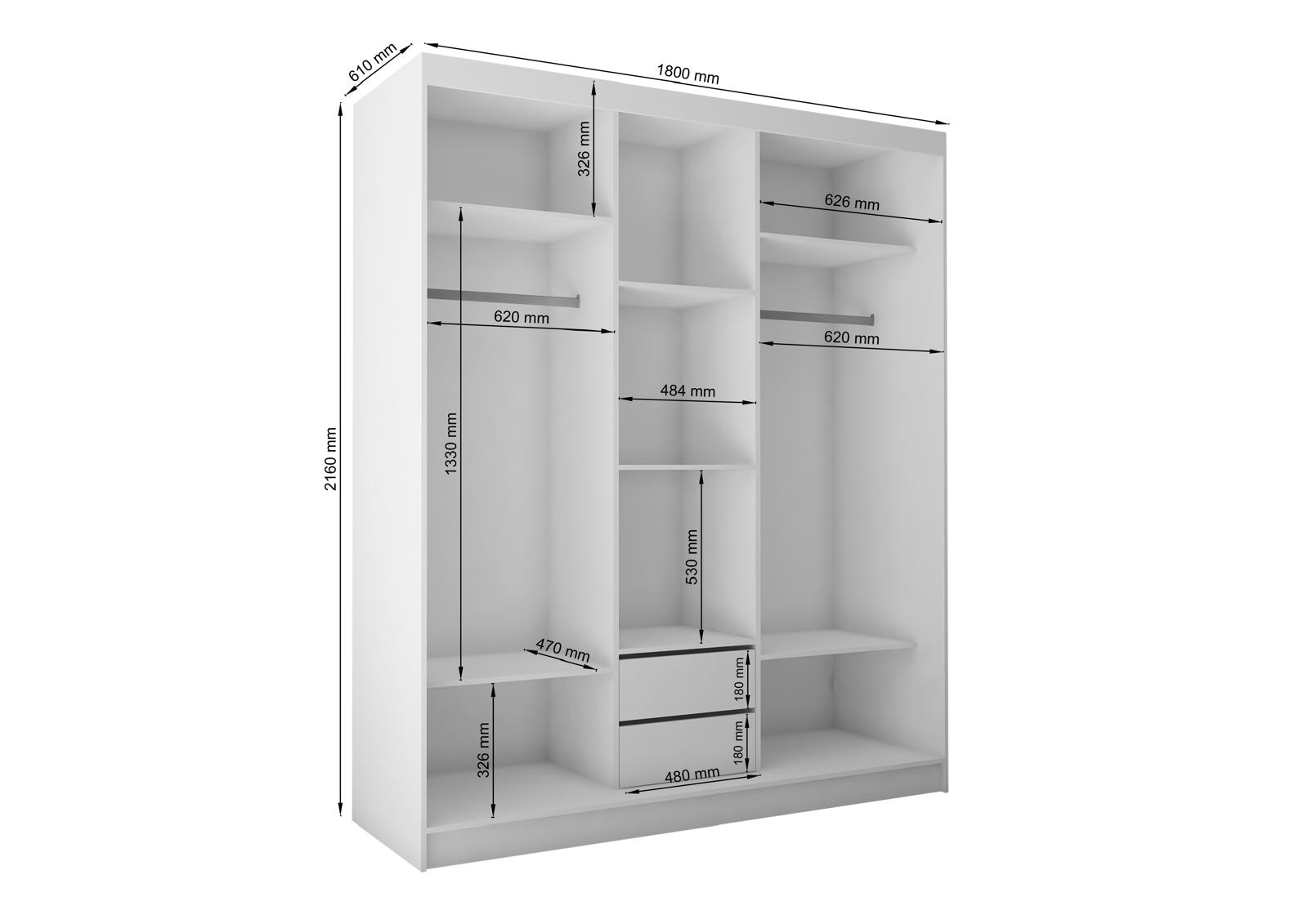 Fela Sliding Wardrobe [150 cm, 180 cm or 240 cm]