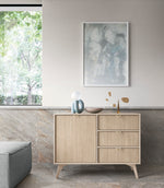 Cashmere sideboard cabinet with door and three drawers, gold handles