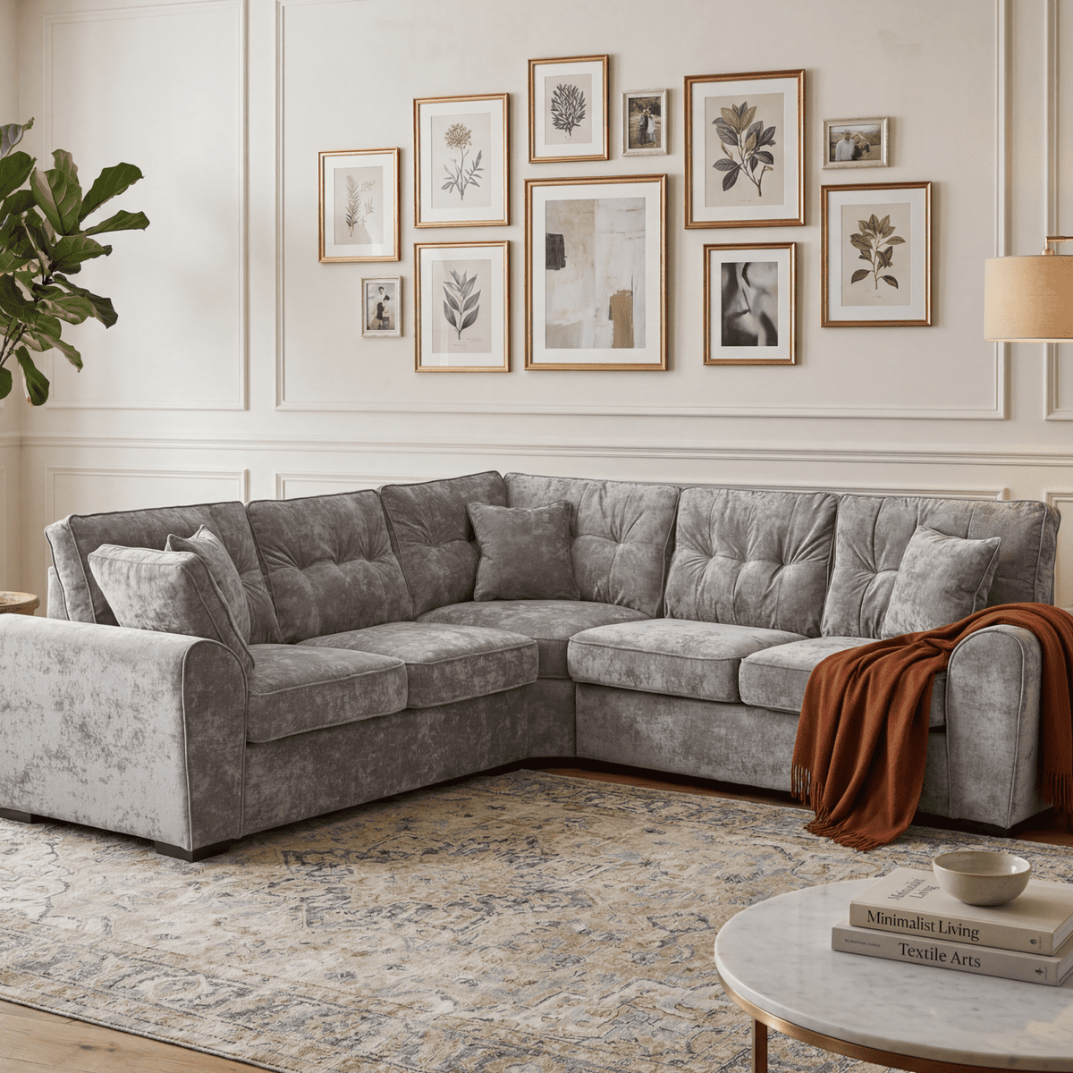 Grayson Large Corner Sofa – Deep Seat & Tufted Design