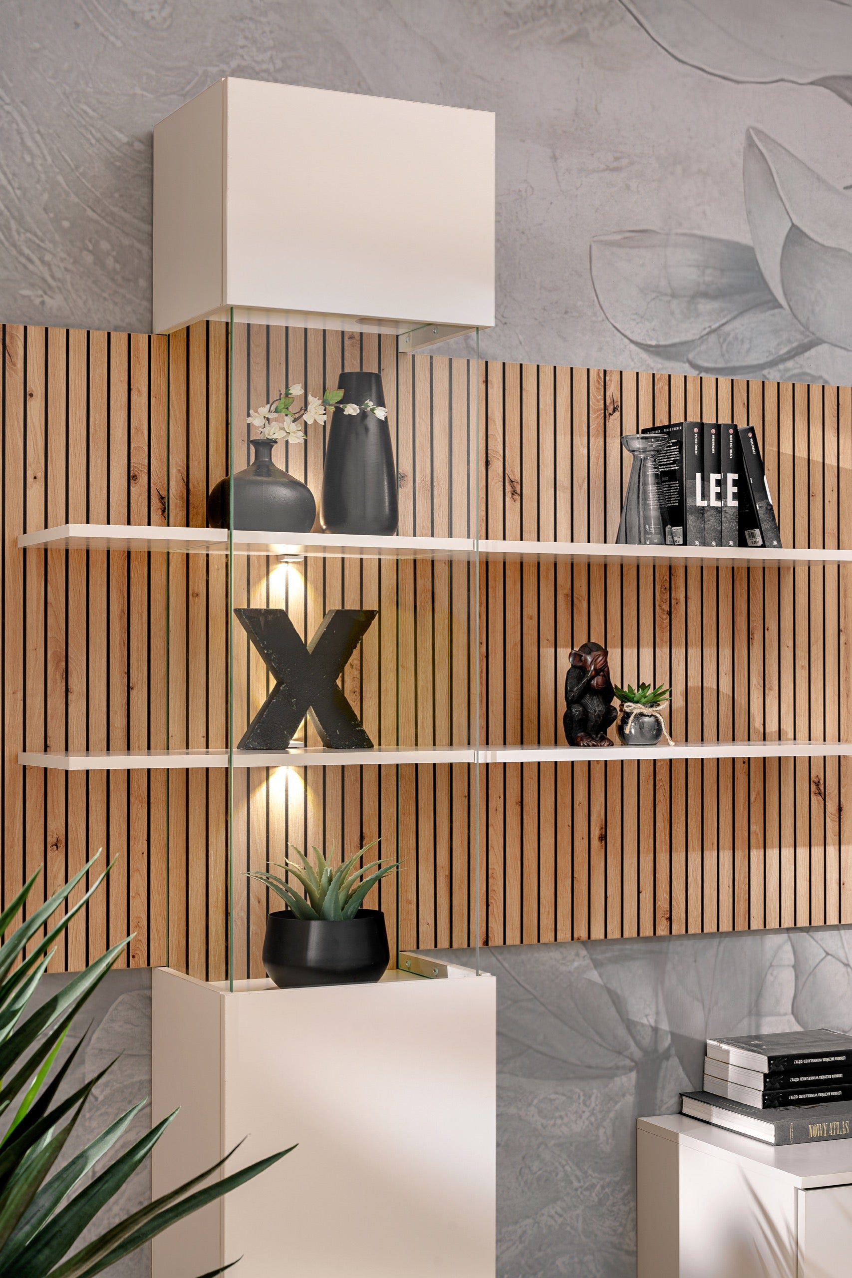 Deniro Media Wall Unit with Standing TV Cabinet W280cm