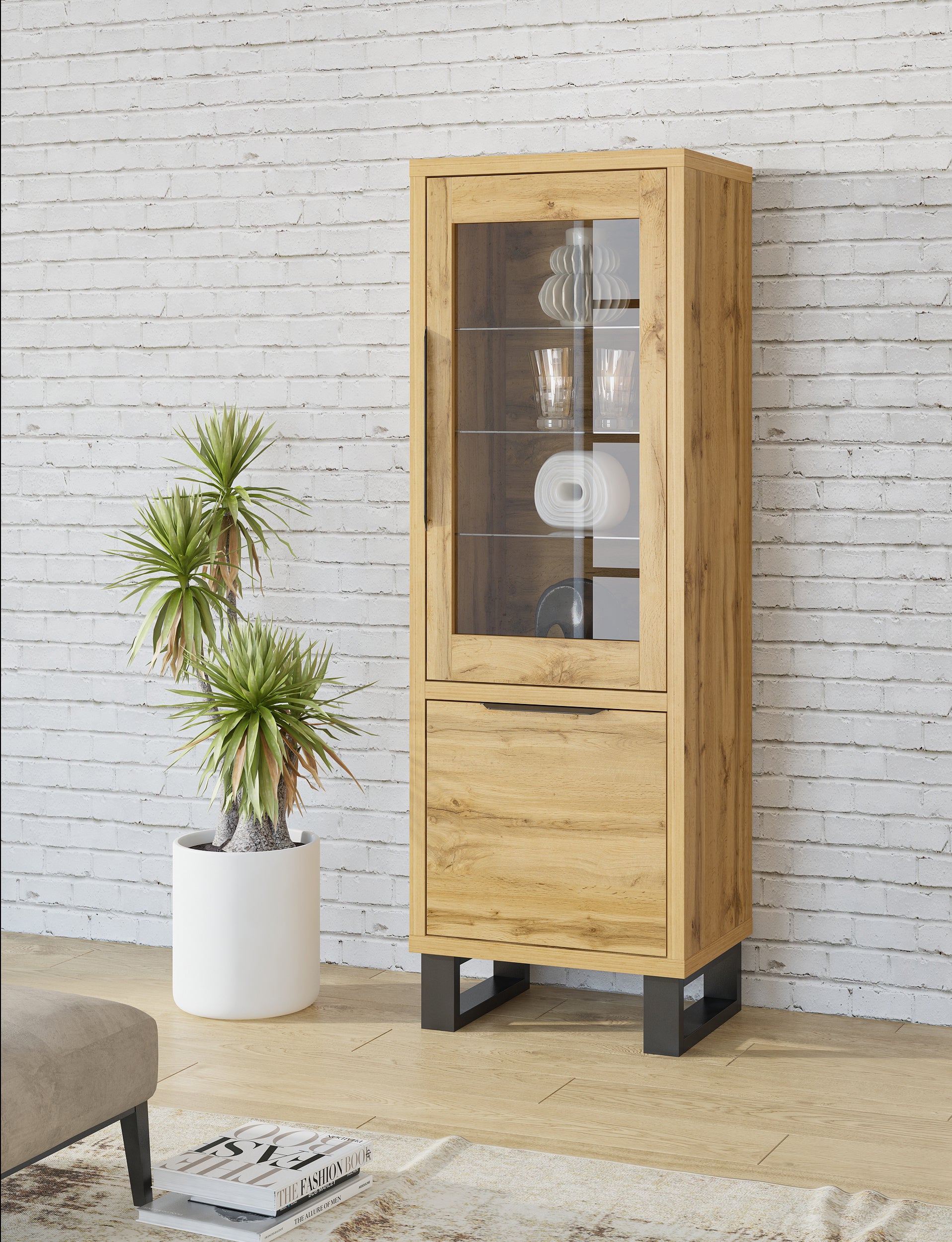 Alin 2 door left/right Slim Display Cabinet W64cm (9)