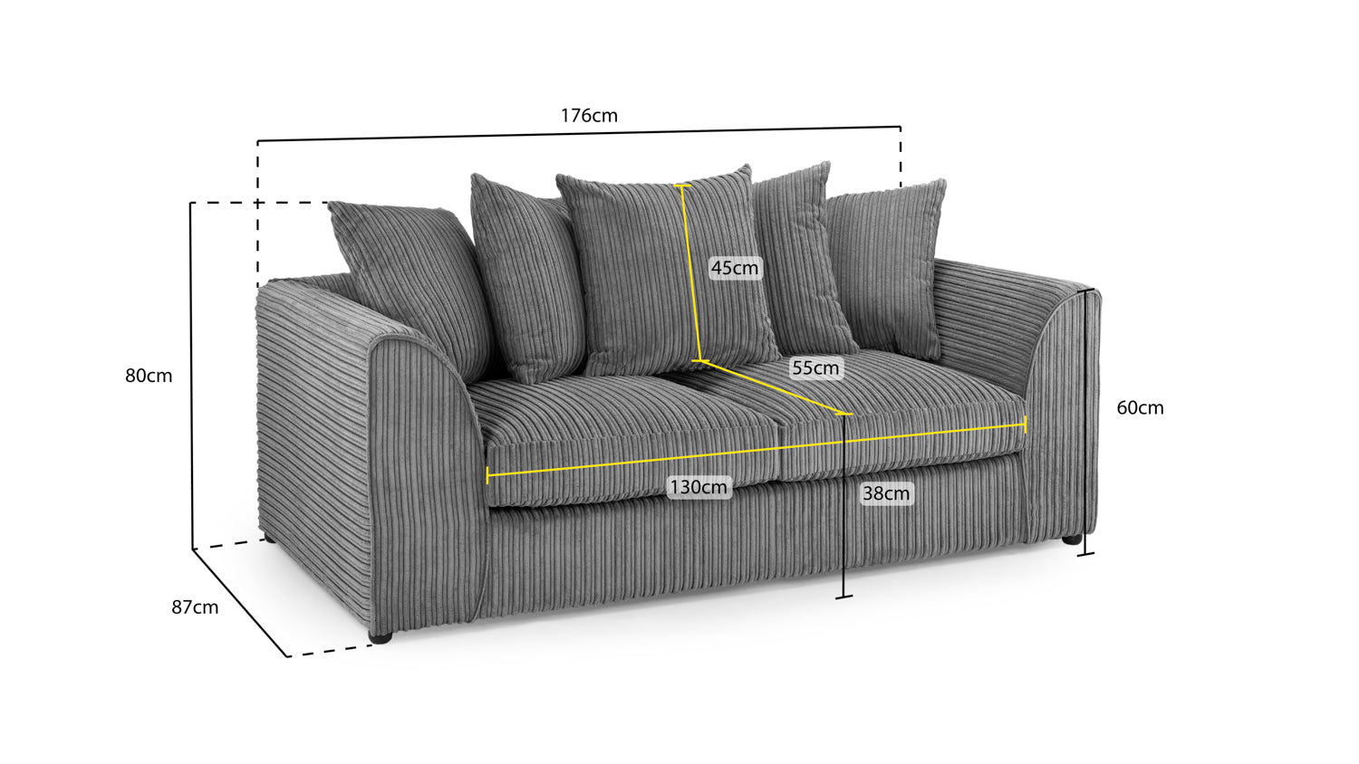 Harley Jumbo 3 Seater Sofa