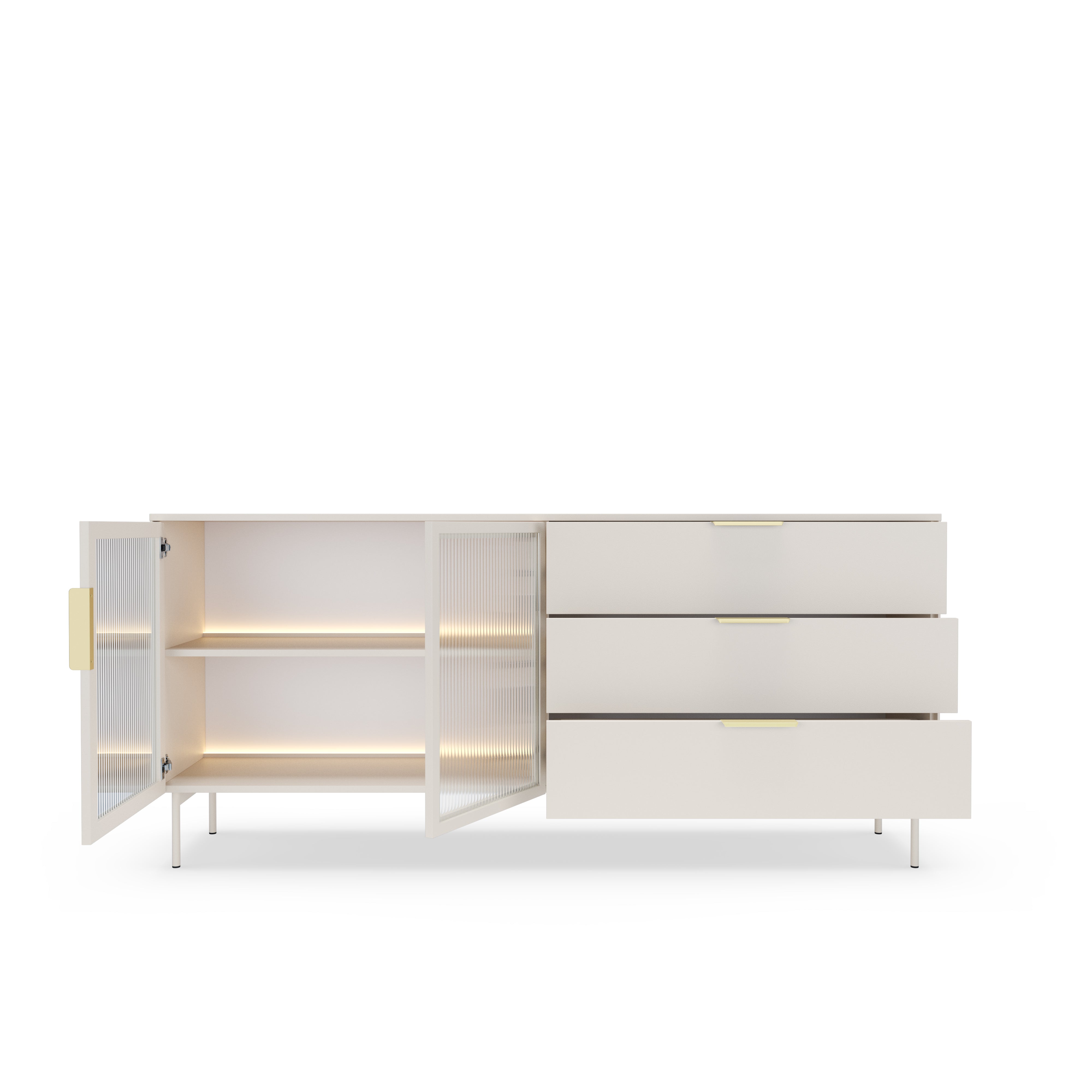 Bright Sideboard with Drawers W181cm