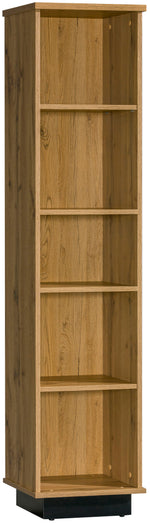 Ella 40cm bookcase with open front shelves and solid wood-look panels