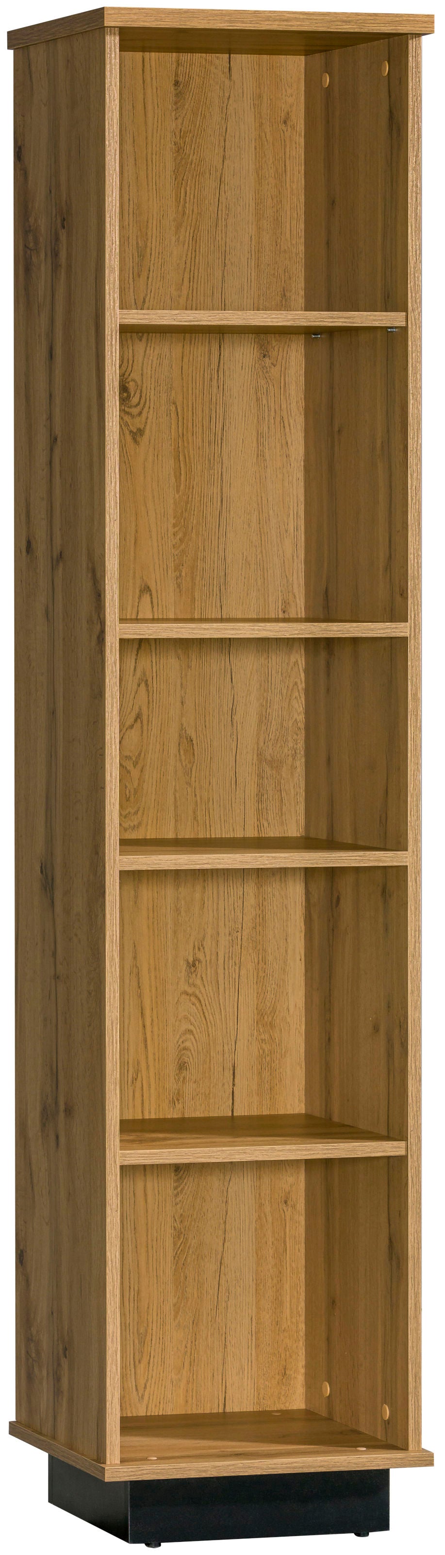 Ella 40cm bookcase with open front shelves and solid wood-look panels