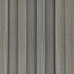 Close-up light grey seamless wall panel texture with vertical grooves