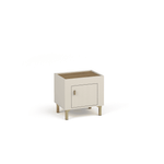 Cashmere bedside table with single door and gold-tone handle