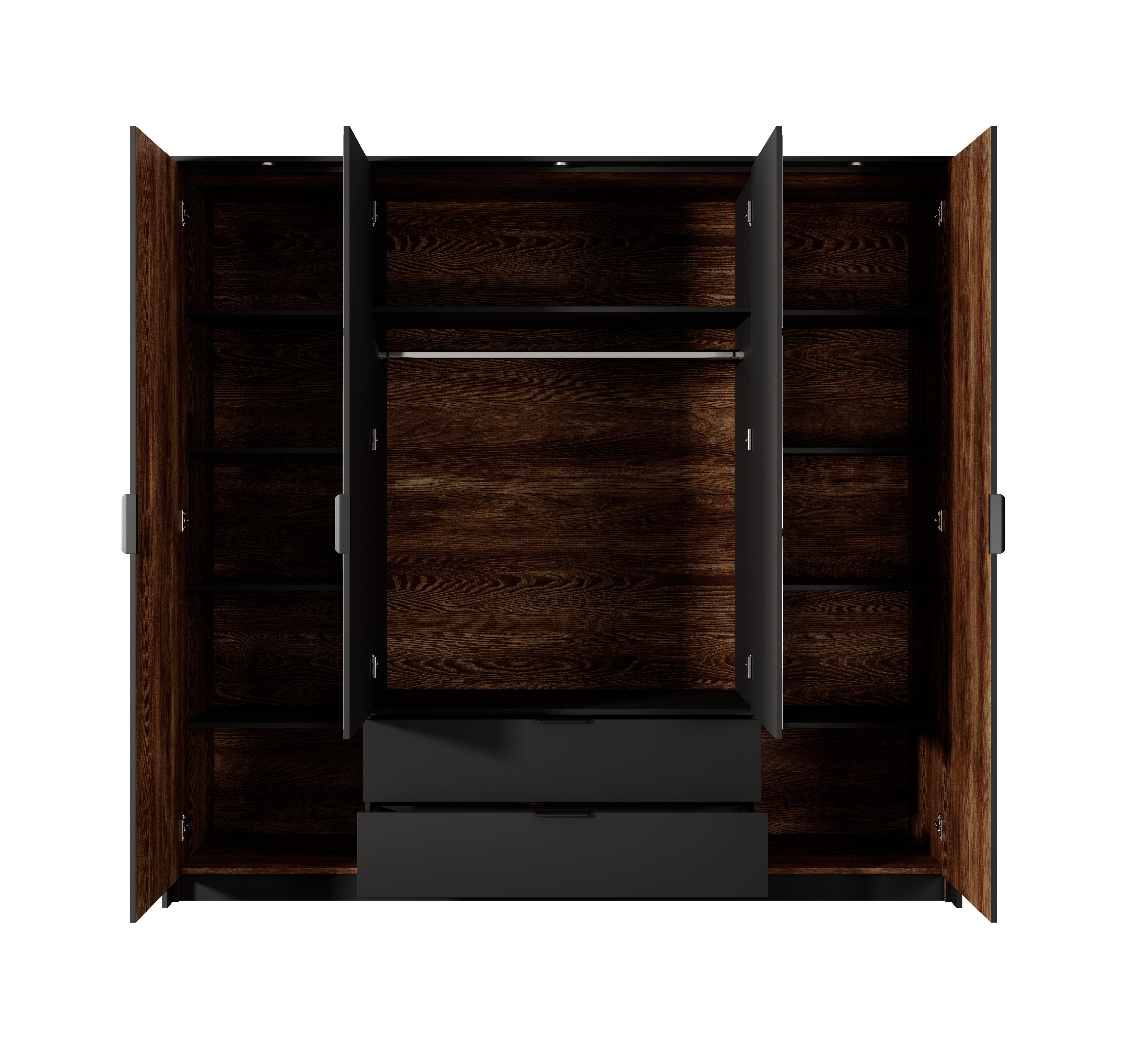 Haze Wardrobe With Mirrors and Drawers W223cm