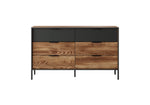 Haze chest of drawers with four drawer fronts and black metal legs