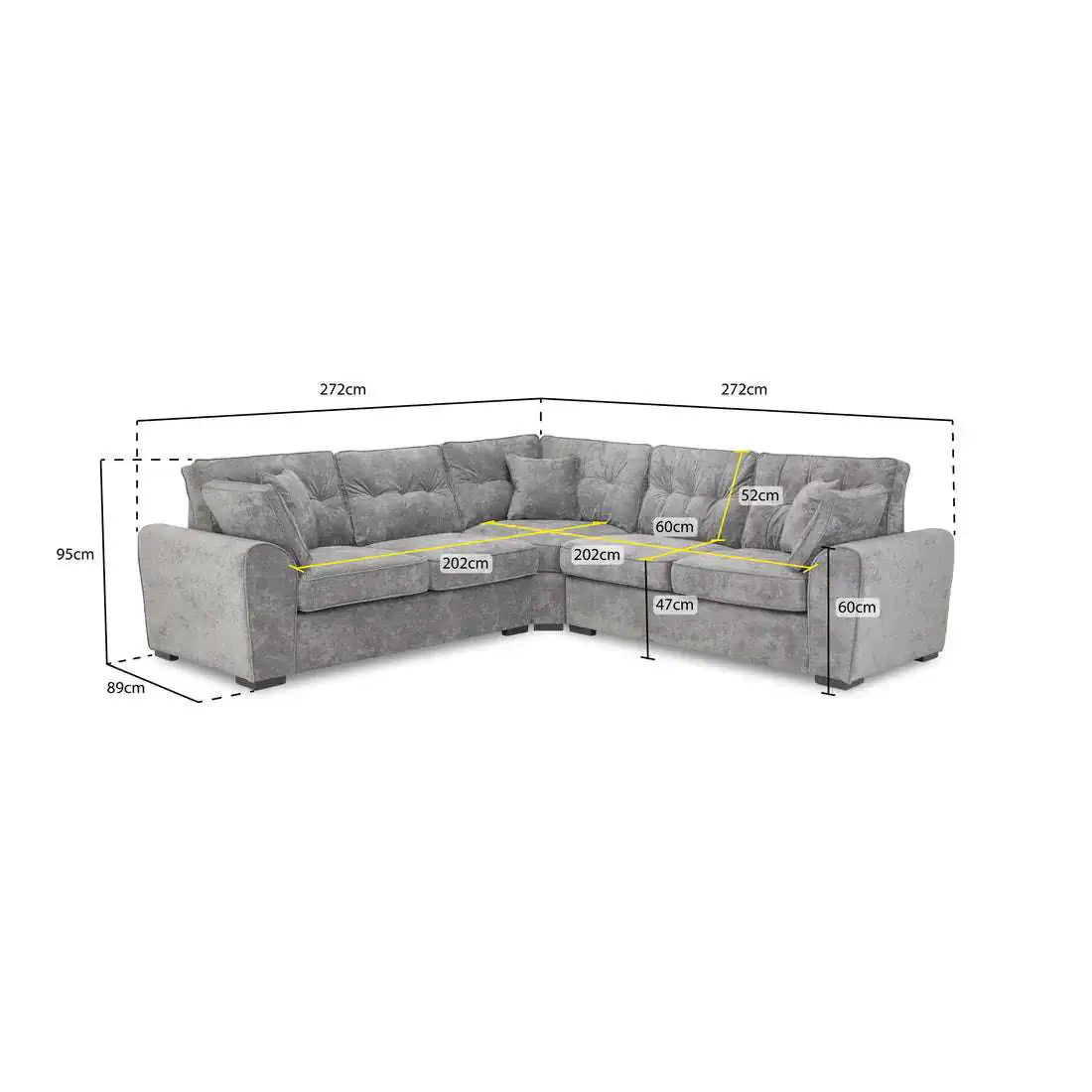 Grayson Large Corner Sofa – Deep Seat & Tufted Design