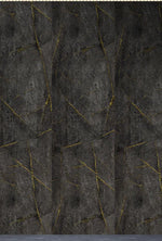 Black marble-effect wall panel surface with thin gold vein lines, close-up texture