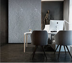 Grey marble-effect wall panel with light veining on interior wall