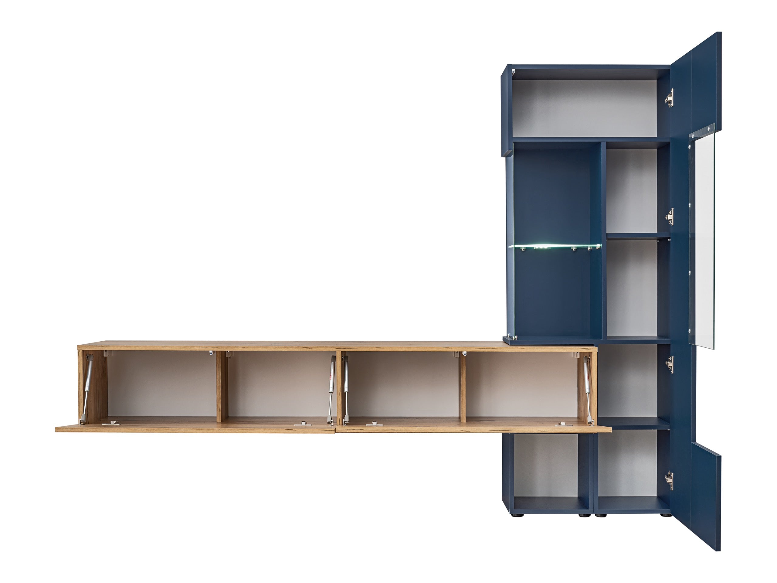 Bruce Media Wall Unit with LED Lights W210cm