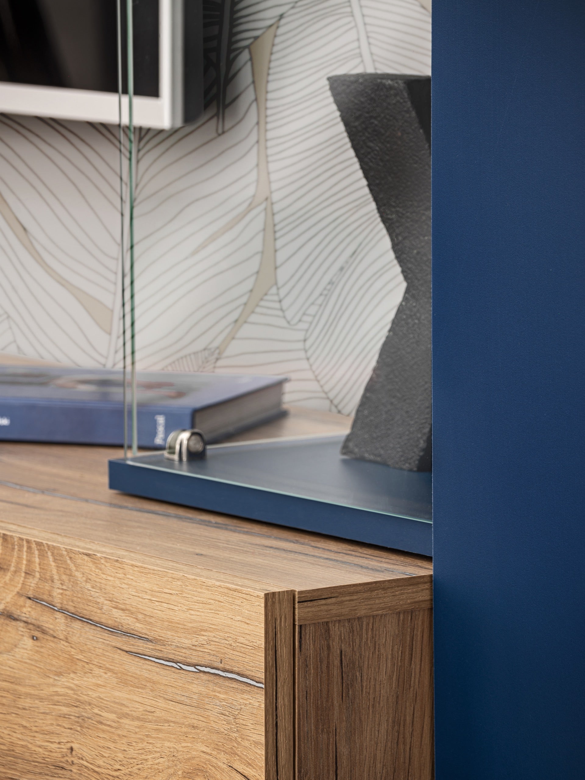 Bruce Media Wall Unit with LED Lights W210cm